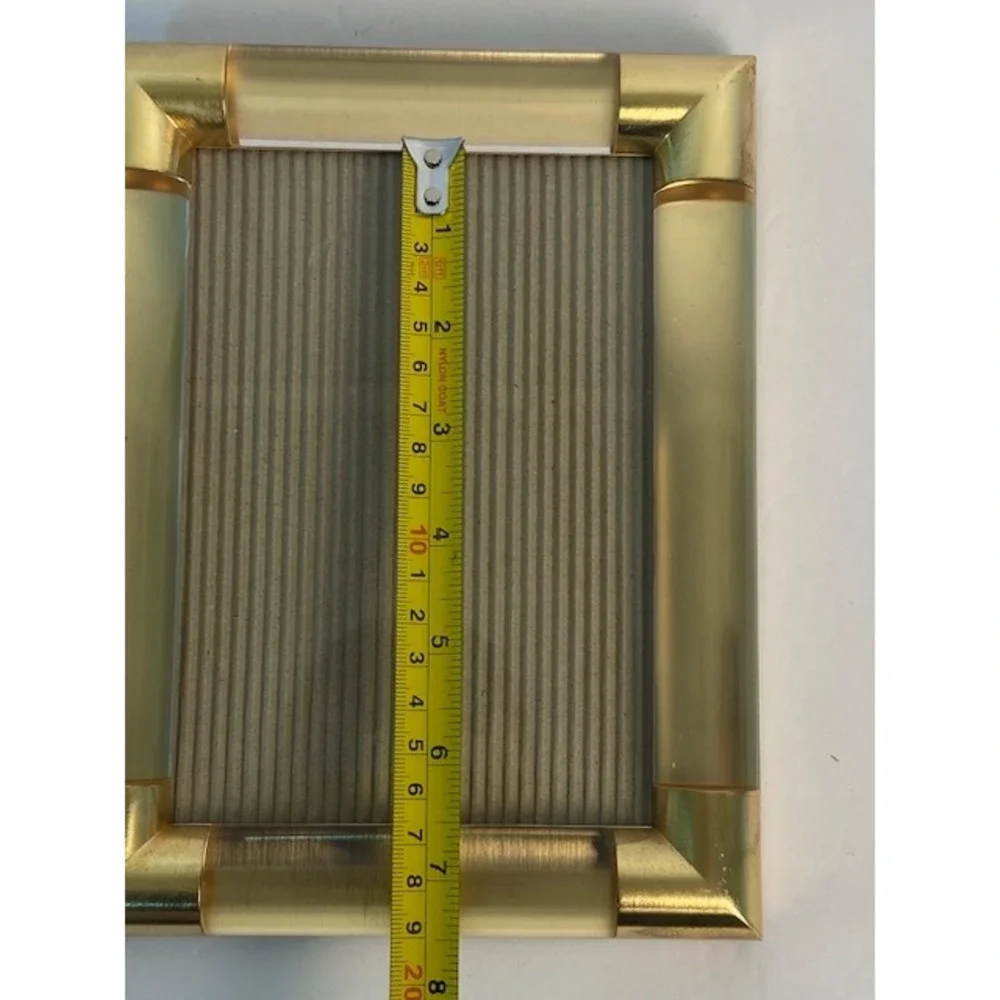 Vintage Brass and Lucite Tube Picture Frame Modern Tabletop Decor Chunky 6x4 In